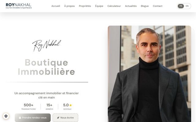 Site web de Roy Nakhal, courtier immobilier
